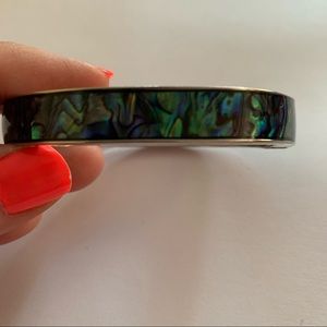 Abalone Silver Cuff Bracelet Jewelry Stone Blue